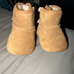 UGG Tan Kids Shoes with Pink Accent